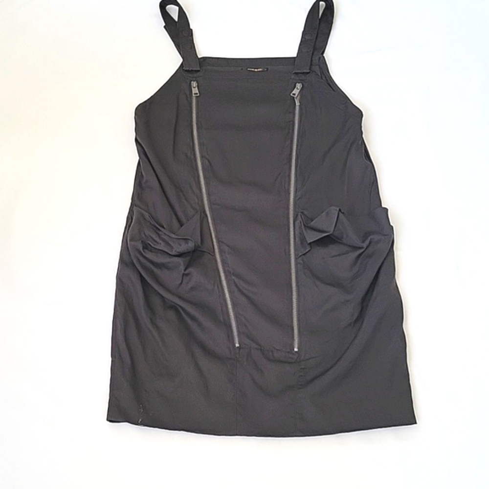 Diesel Black Mini Dress with Front Zippers